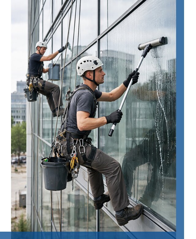 Мойка витражей альпинистами в Сарапуле от 723 р. под ключ|ВЫСОТНИК-Срл