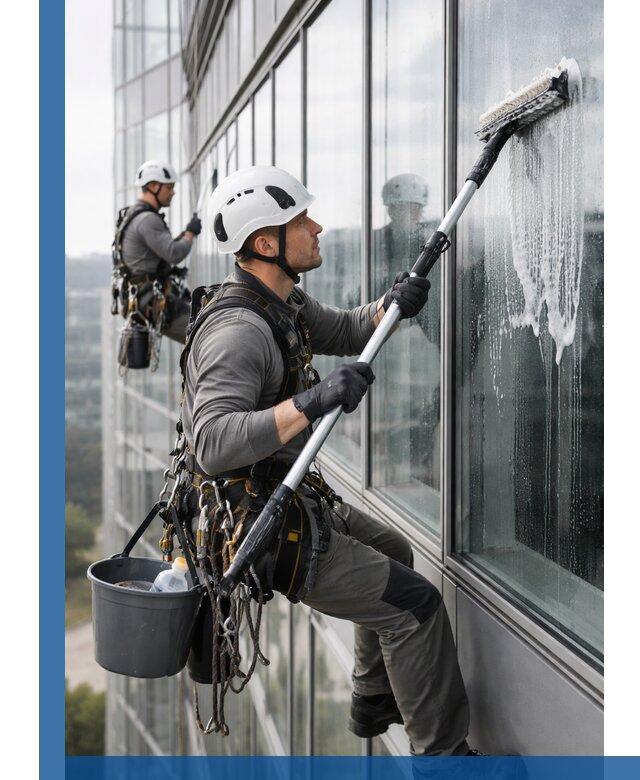 Высотная мойка сплошного остекления с выездом в Сарапуле