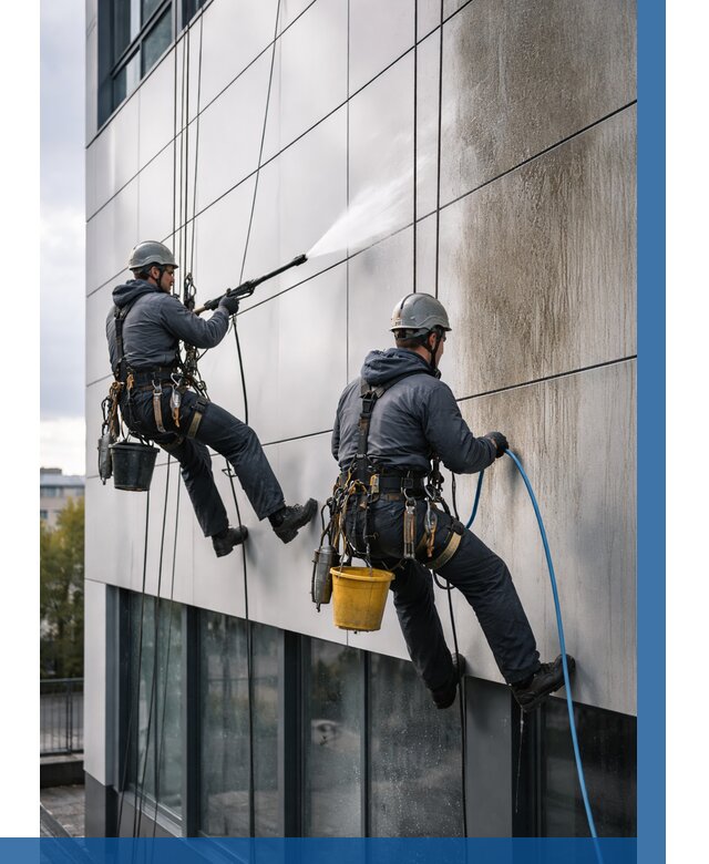 Мойка фасада из композита в Сарапуле по цене от 310 р. | ВЫСОТНИК-Срл