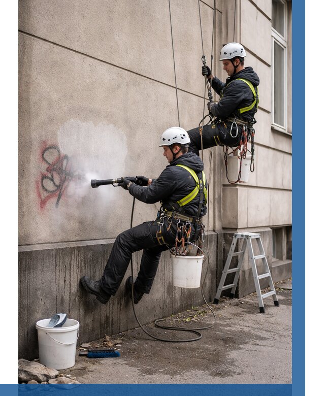 Удаление граффити с фасада в Сарапуле от 4646 р. | ВЫСОТНИК-Срл