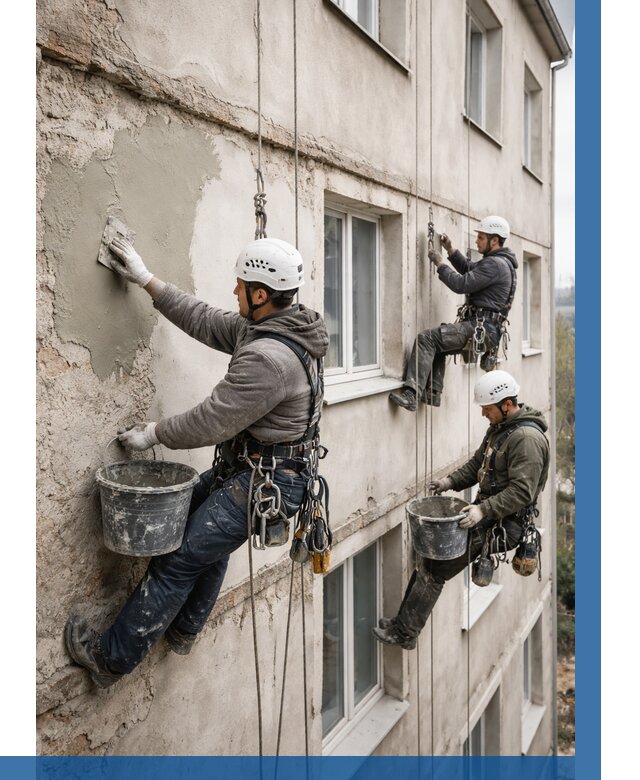 Ремонт штукатурного фасада в Сарапуле от 774 р. под ключ | ВЫСОТНИК-Срл