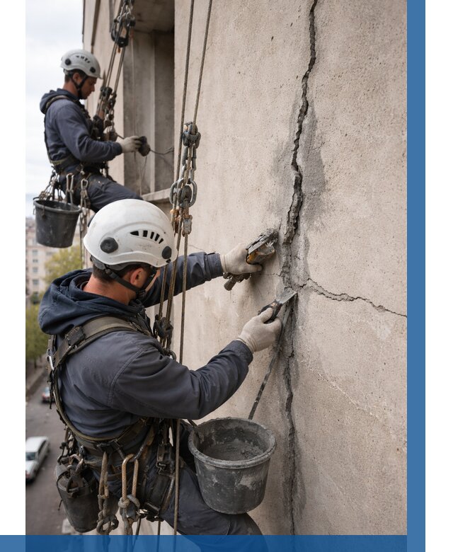 Заделка трещин на фасаде в Сарапуле от 929 р. | ВЫСОТНИК-Срл