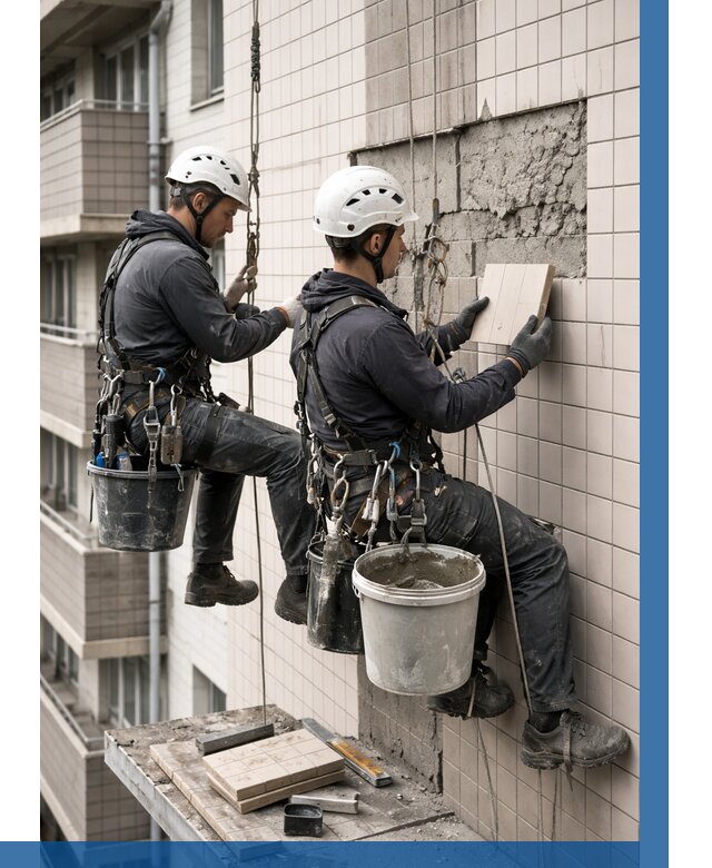 Ремонт облицовки фасада плиткой в Сарапуле от 1858 р. | ВЫСОТНИК-Срл