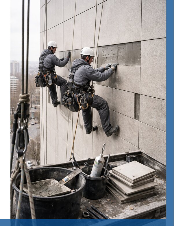 Ремонт фасада из керамогранита в Сарапуле от 2581 р. | ВЫСОТНИК-Срл