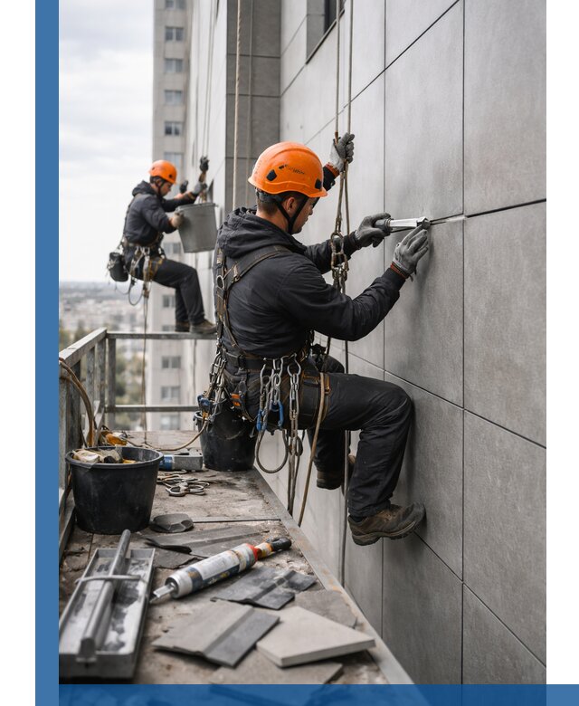 Профессиональный ремонт фасада из керамогранита в Сарапуле