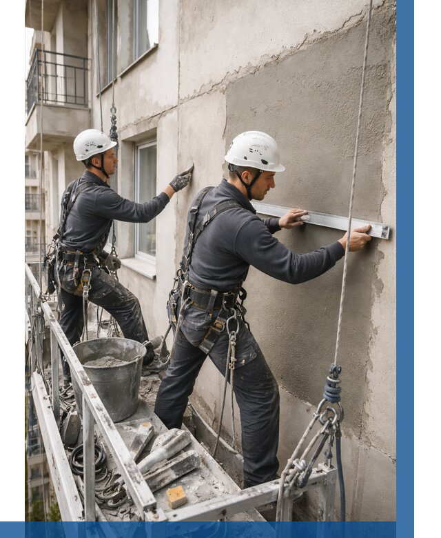 Штукатурка фасада на высоте в Сарапуле от 929 р. | ВЫСОТНИК-Срл