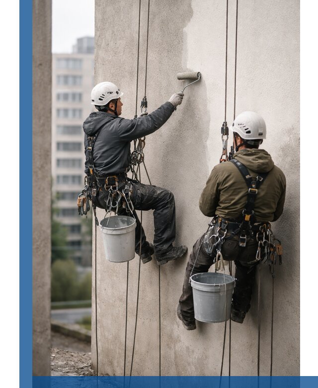 Покраска фасадов высотными альпинистами в Сарапуле с гарантией