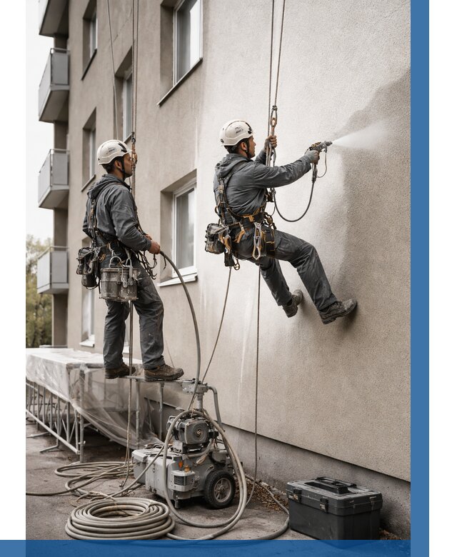 Безвоздушная покраска фасада в Сарапуле от 227 р/м² | ВЫСОТНИК-Срл