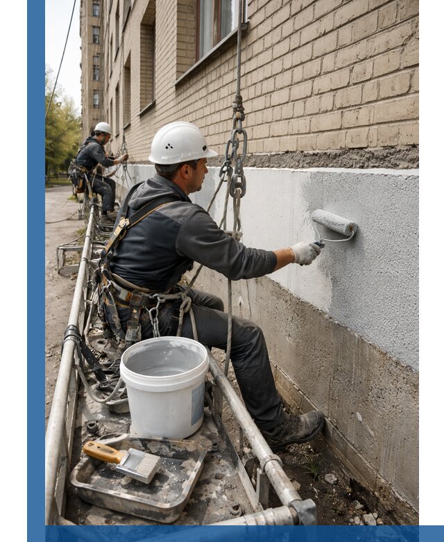 Окраска цоколя здания в Сарапуле профессионально и надежно