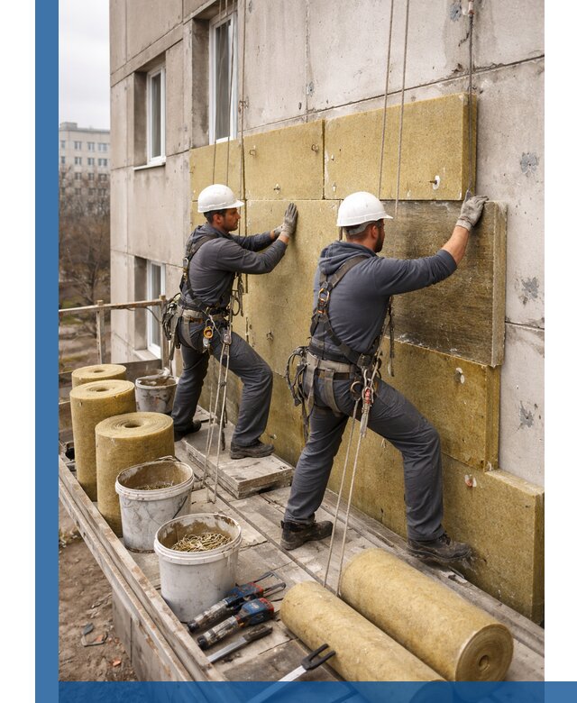 Утепление фасада минватой в Сарапуле под ключ с гарантией