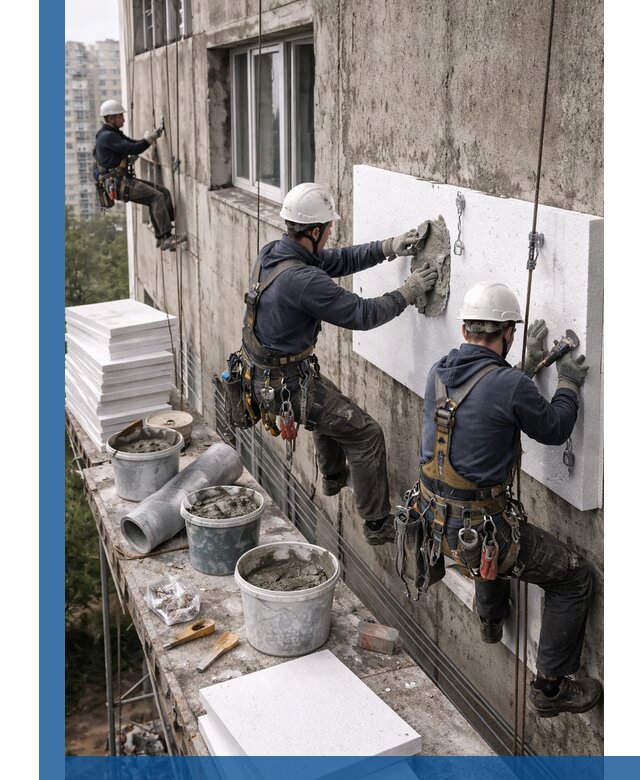 Утепление фасада пенополистиролом в Сарапуле под ключ