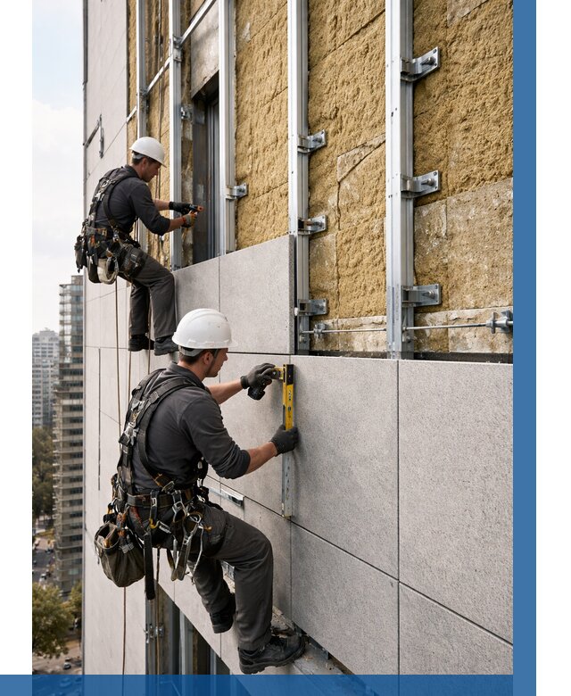 Монтаж вентилируемого фасада в Сарапуле от 3613 р. | ВЫСОТНИК-Срл