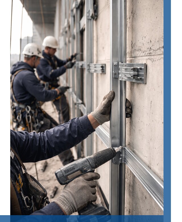 Монтаж подсистемы вентфасада в Сарапуле от 878 р. | ВЫСОТНИК-Срл