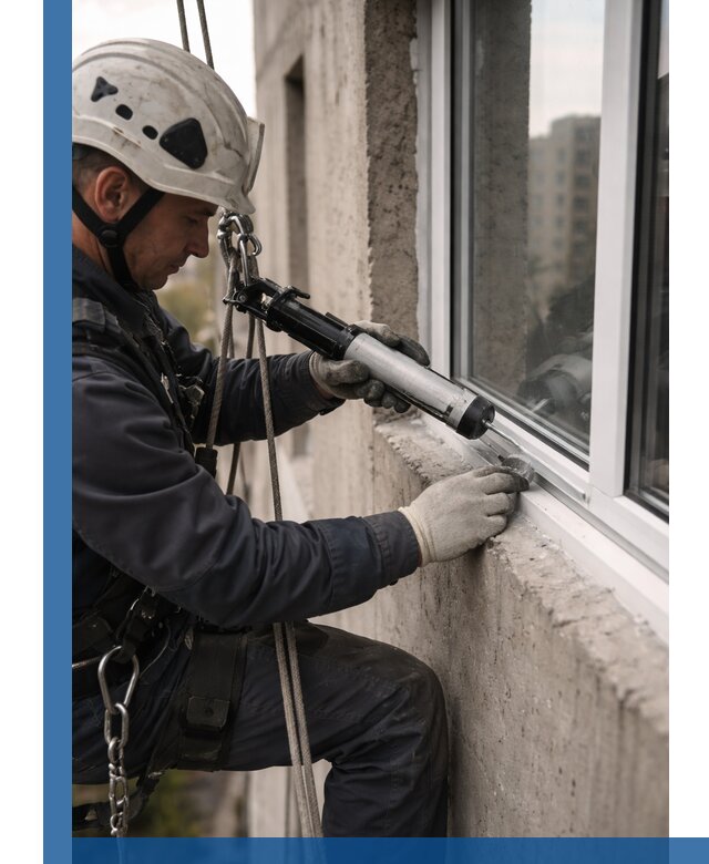 Герметизация оконных швов снаружи в Сарапуле профессионально