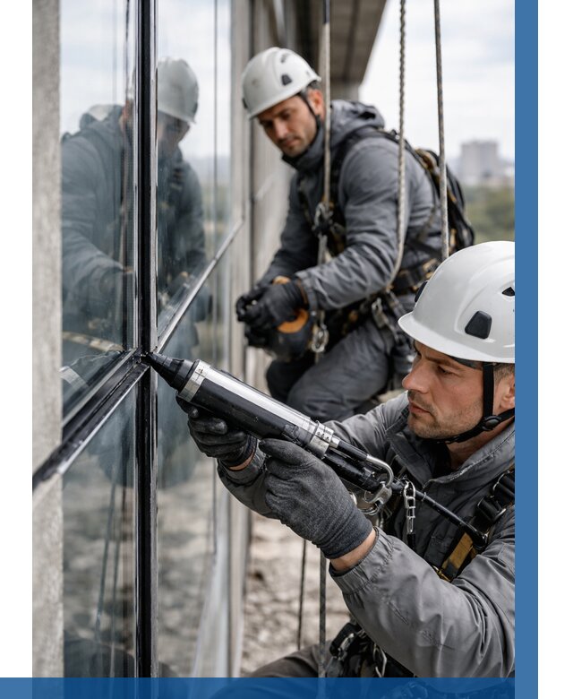 Герметизация витражных швов в Сарапуле от 671 р. | ВЫСОТНИК-Срл