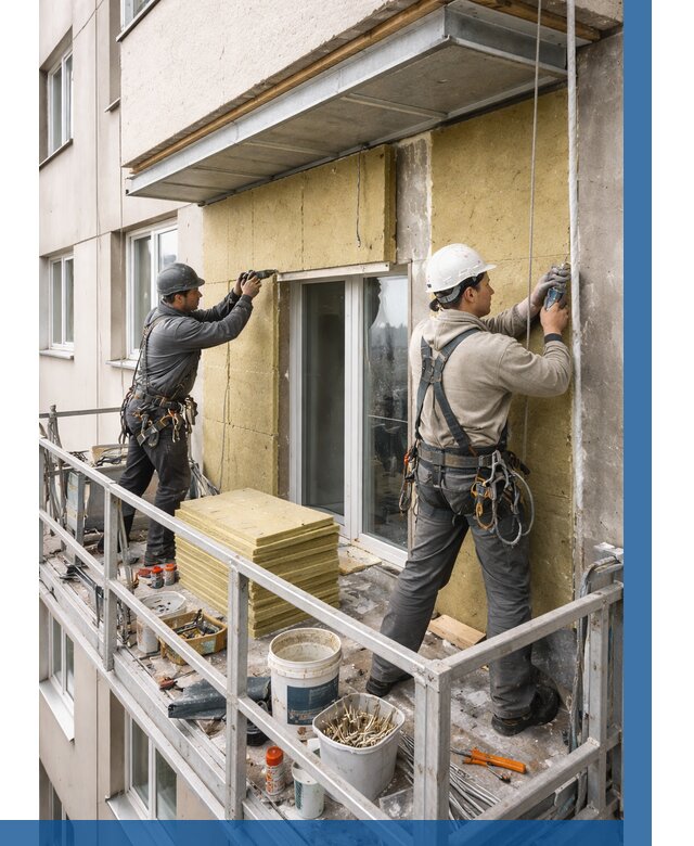 Утепление балкона снаружи в Сарапуле от 1652 р. под ключ ВЫСОТНИК-Срл