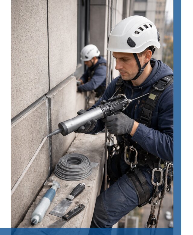 Герметизация деформационных швов фасада в Сарапуле от 723 | ВЫСОТНИК-Срл