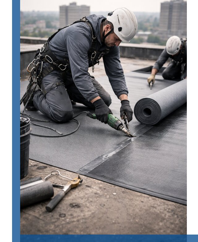 Ремонт мягкой кровли в Сарапуле с выездом промальпинистов