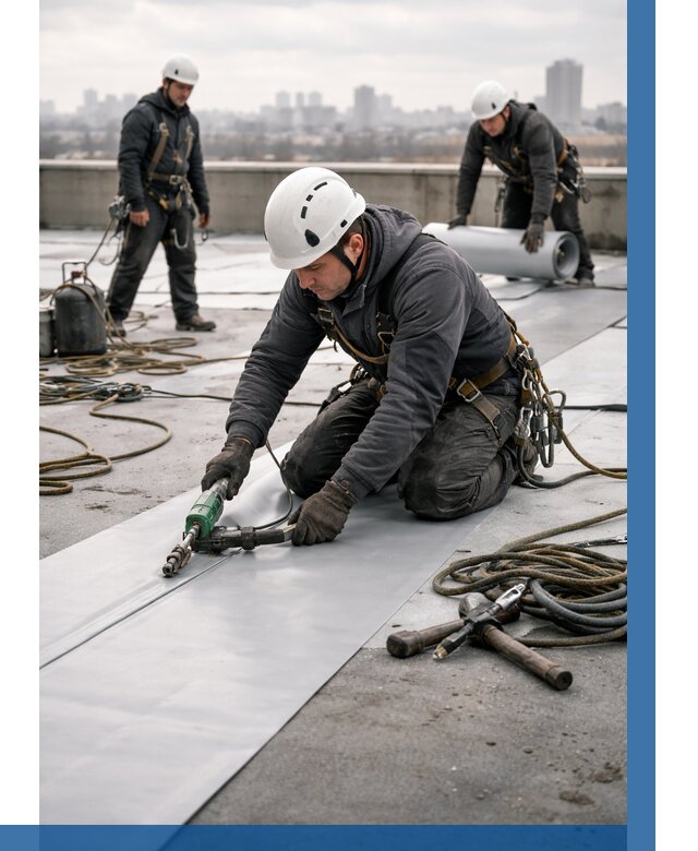 Ремонт мембранной кровли в Сарапуле от 1858 р./м2 | ВЫСОТНИК-Срл