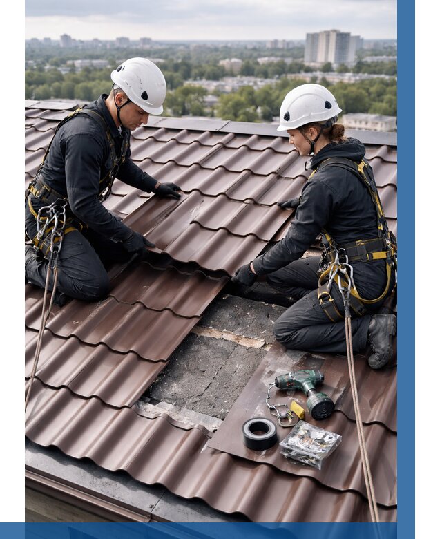 Ремонт металлочерепицы на крыше в Сарапуле от 929 р. | ВЫСОТНИК-Срл