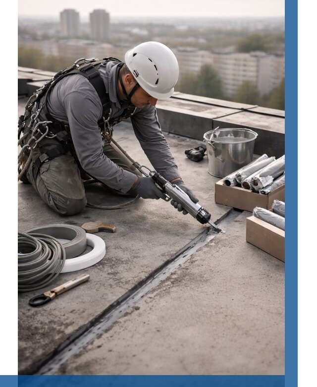 Герметизация швов кровли в Сарапуле от 465 р./м2 | ВЫСОТНИК-Срл