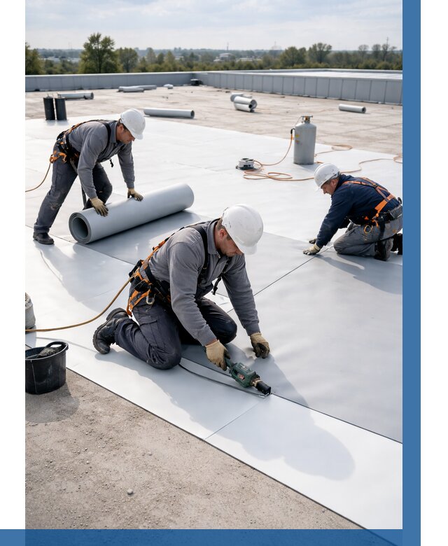 Монтаж мембранной кровли под ключ в Сарапуле от 1239 р. | ВЫСОТНИК-Срл