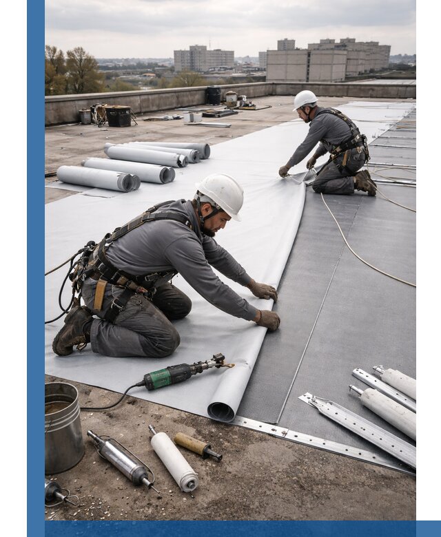 Монтаж мембранной кровли в Сарапуле для промышленных зданий