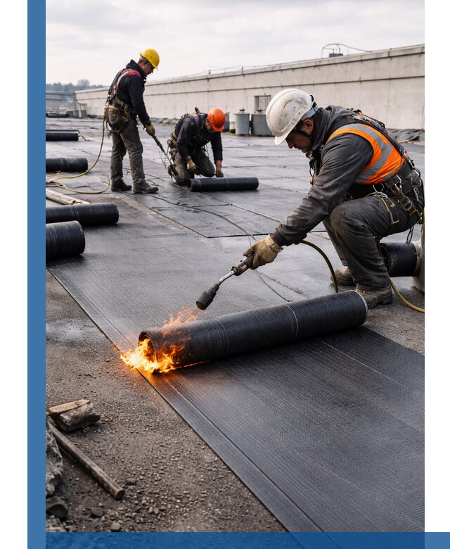 Монтаж наплавляемой кровли в Сарапуле профессионально