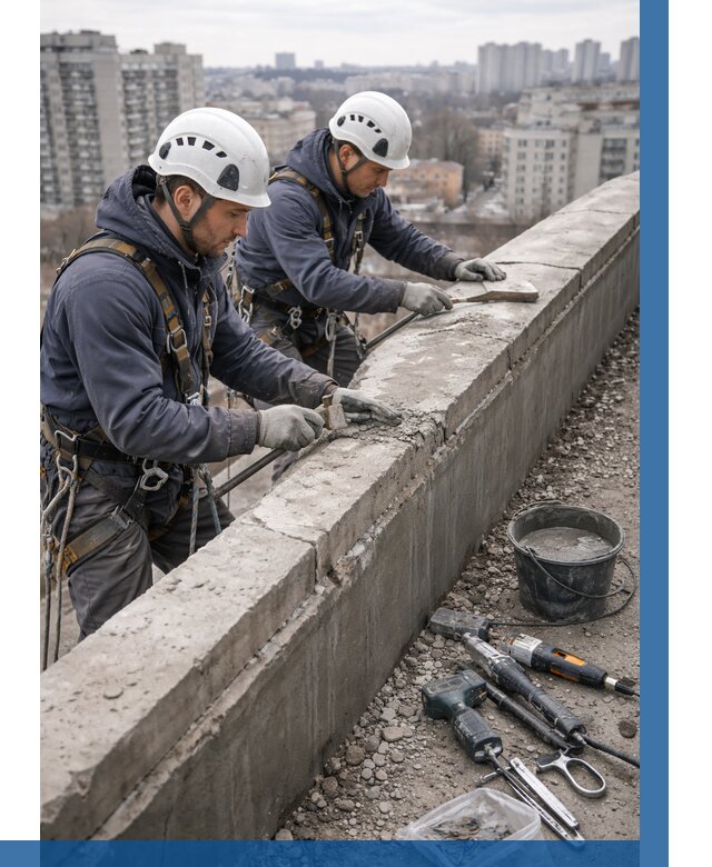 Ремонт парапета на кровле в Сарапуле от 1549 р. | ВЫСОТНИК-Срл