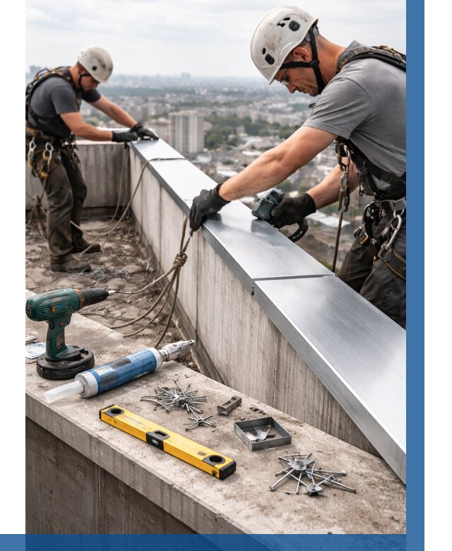 Монтаж парапетных крышек в Сарапуле от 826 р. | ВЫСОТНИК-Срл