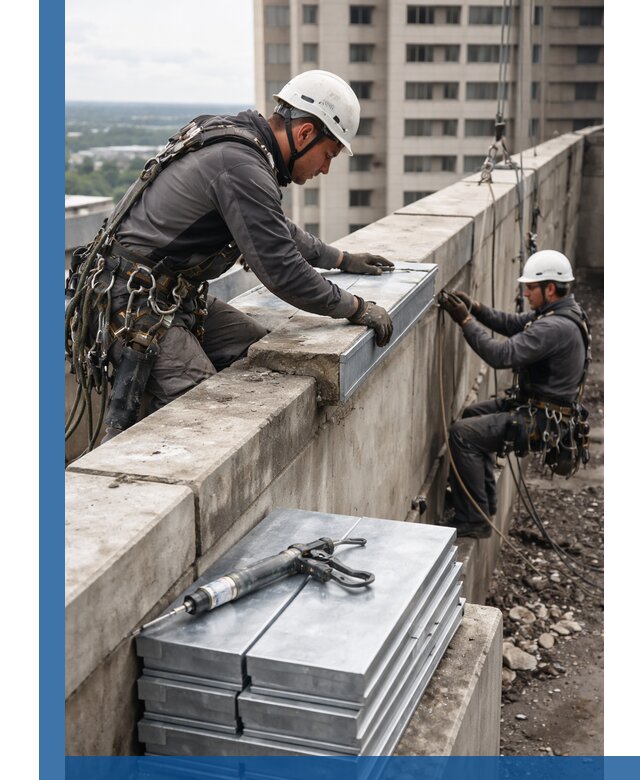 Замена парапетных крышек и установка новых в Сарапуле