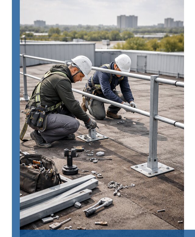 Монтаж кровельного ограждения в Сарапуле под ключ с гарантией