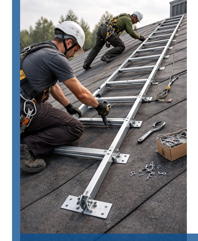 Профессиональный монтаж кровельной лестницы в Сарапуле под ключ