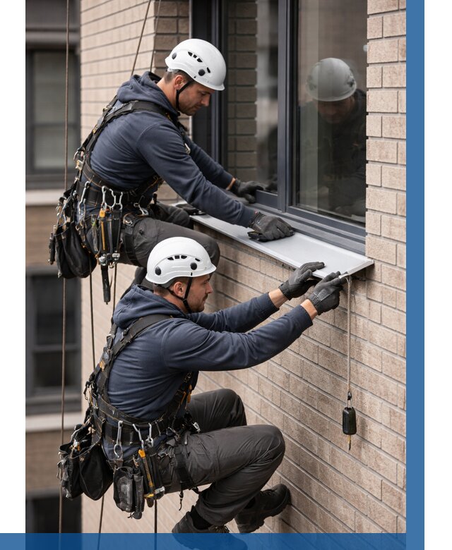 Монтаж оконных отливов под ключ в Сарапуле от 3613 р. | ВЫСОТНИК-Срл