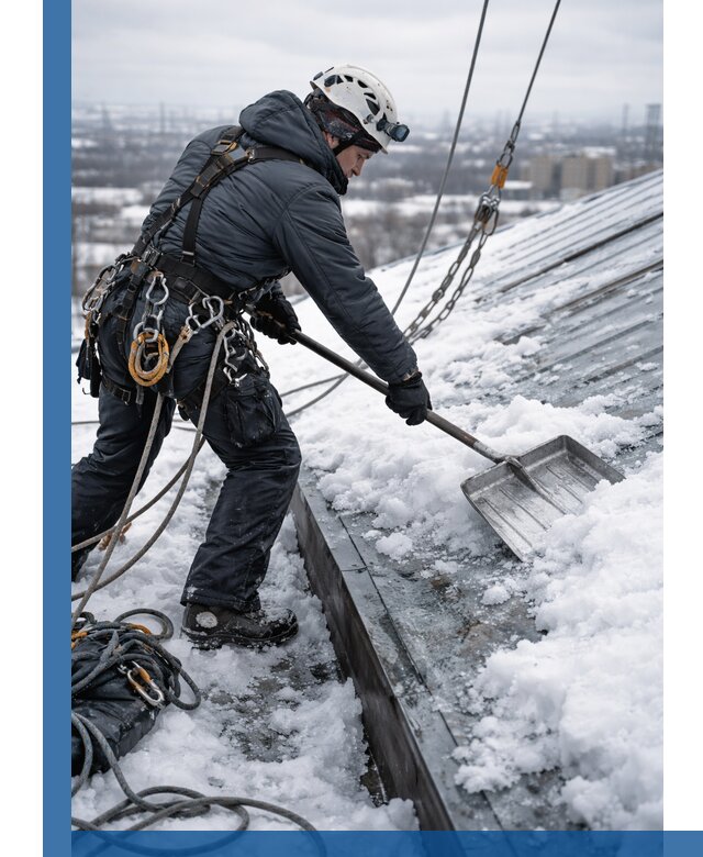 Профессиональная очистка кровли от снега и наледи в Сарапуле
