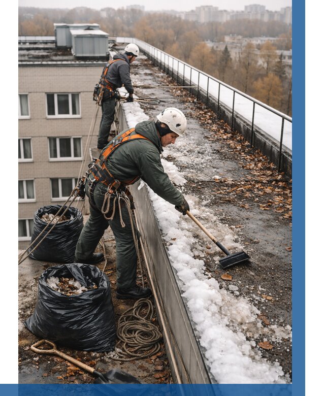 Очистка кровли по периметру в Сарапуле от 568 р. | ВЫСОТНИК-Срл