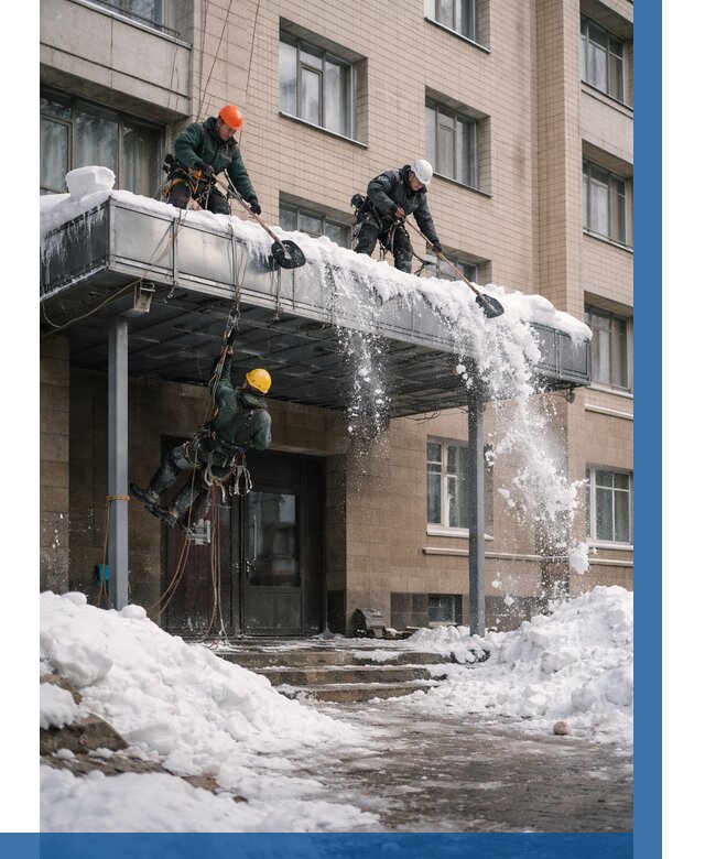 Очистка козырьков от снега в Сарапуле от 3613 р. | ВЫСОТНИК-Срл