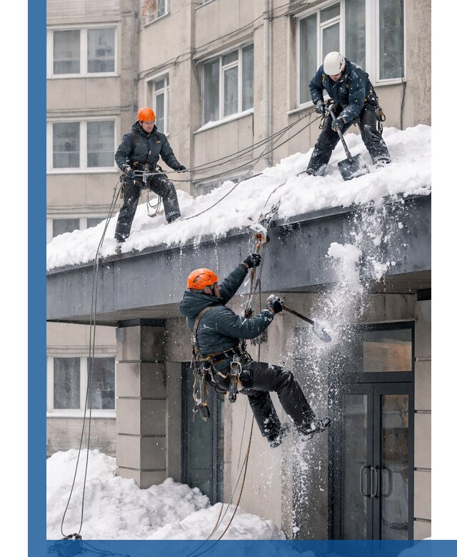 Безопасная очистка навесов от снега в Сарапуле круглогодично