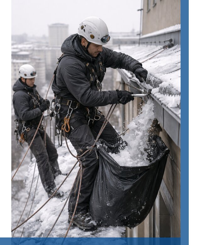 Аварийная очистка крыши в Сарапуле под ключ от 310 р. | ВЫСОТНИК-Срл