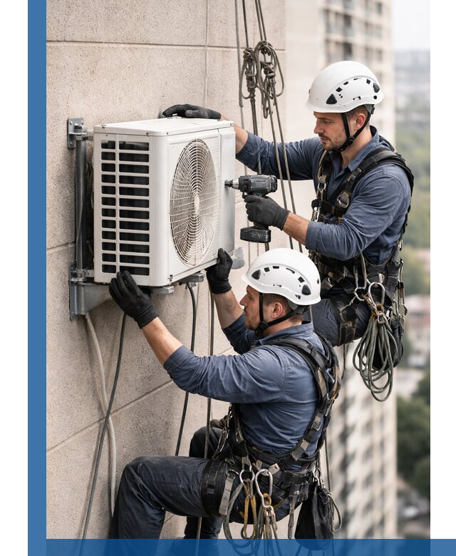 Монтаж внешнего блока кондиционера в Сарапуле установка и крепление