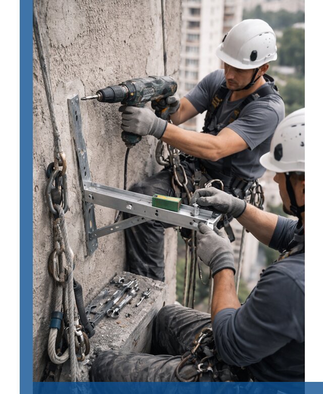 Установка кронштейнов кондиционера и крепежа в Сарапуле