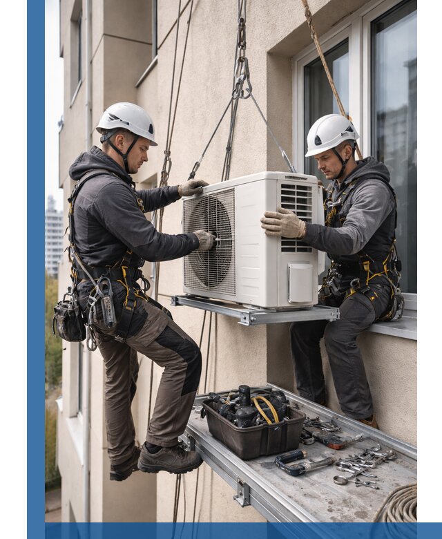 Перенос внешнего блока кондиционера в Сарапуле с монтажом и крепежом