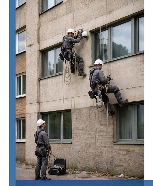 Монтаж фасадных камер видеонаблюдения в Сарапуле под ключ