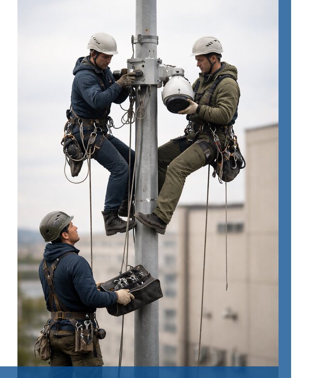 Установка видеокамер на мачте в Сарапуле от 8775 р. | ВЫСОТНИК-Срл