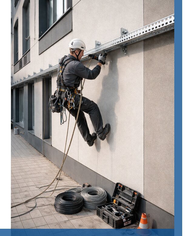 Монтаж кабельных лотков на фасаде в Сарапуле от 1239 р. | ВЫСОТНИК-Срл