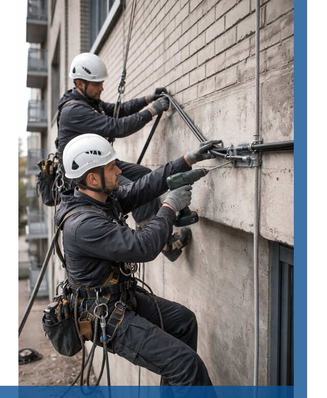 Крепление кабеля на фасаде в Сарапуле от 361 р. | ВЫСОТНИК-Срл