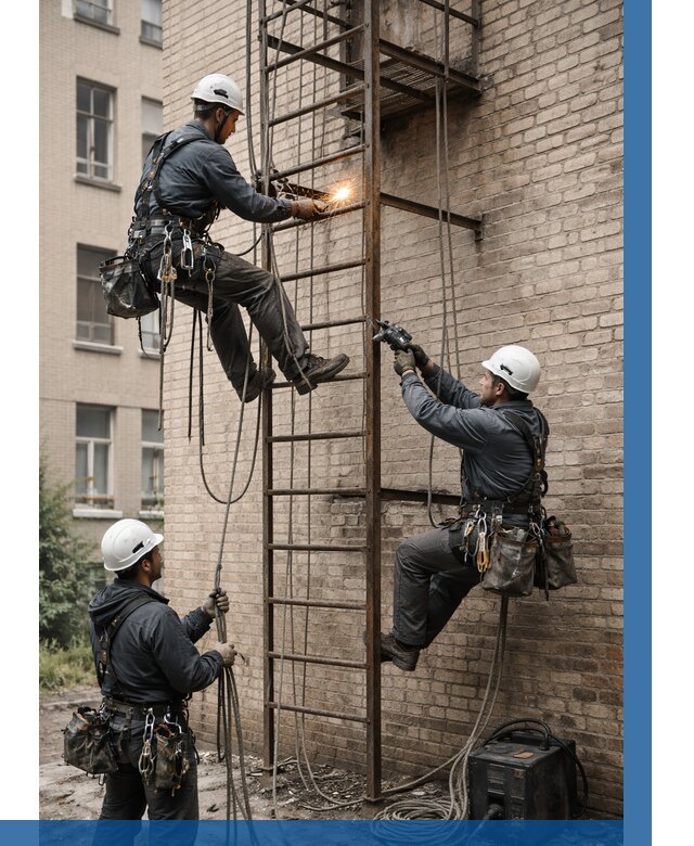 Ремонт пожарной лестницы в Сарапуле от 7743 р. | ВЫСОТНИК-Срл