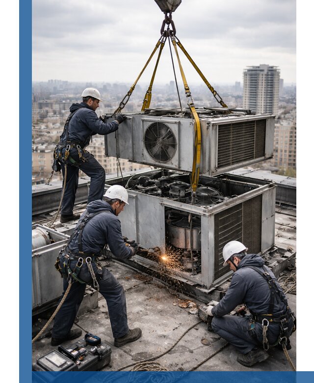 Демонтаж крышной установки в Сарапуле любой сложности