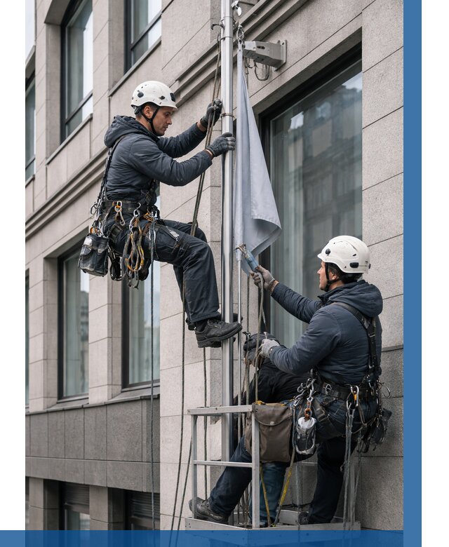 Установка флагов на фасаде в Сарапуле от 4646 р. | ВЫСОТНИК-Срл