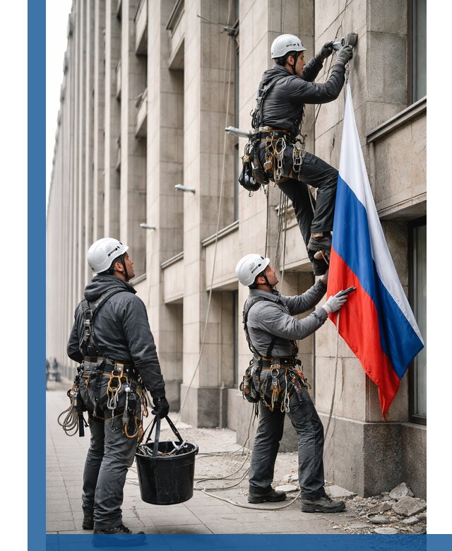 Профессиональная установка флагов на фасаде в Сарапуле